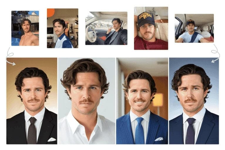 AI generated professional headshot examples